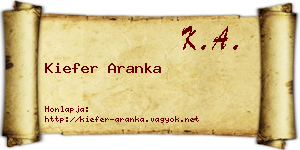 Kiefer Aranka névjegykártya